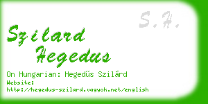szilard hegedus business card