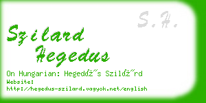 szilard hegedus business card